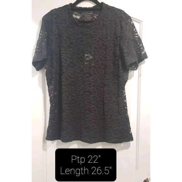 Johnny Was NWT Astrid Floral‎ Embroidered Top, Black MSRP $150, Size X-Large - Picture 2 of 12